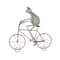 19.5" Frog on Bicycle Metal Garden Sculpture with Gold Accents